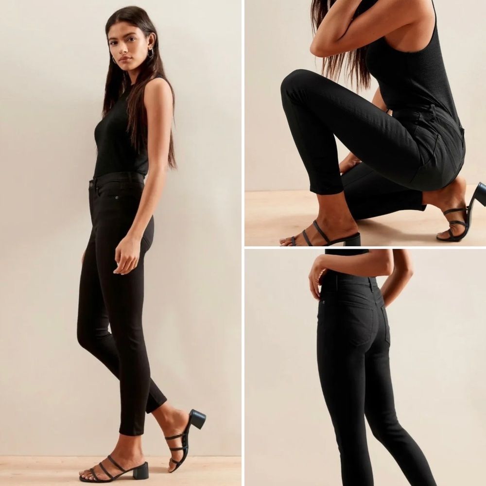 Banana Republic Mid Rise Skinny Jeans Black Size 31/12 Petite NWT Retail $80
